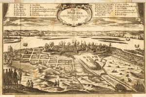 Detailierte alte Karte von Stuttgart, Deutschland, zeigt Straßen, Gebäude, Bäume, Gewässer und Menschen mit historischen und kulturellen Textanmerkungen.