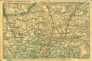 Detailierte alte Karte von Karlsruhe, Deutschland, die Straßen, Gebäude und Sehenswürdigkeiten zeigt, mit Text oben und unten auf dem Papier.