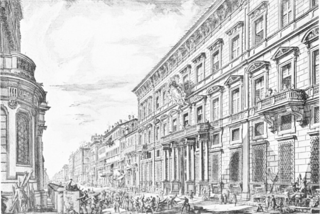 Schwarze und weiße Zeichnung einer belebten Stadtstraße mit Fußgängern, Gebäuden, Säulen und Skulpturen unter einem bewölkten Himmel, mit Text unten, der "New York, New York City, New England, New Yorker, New Year's Eve, New Years Eve" auflistet.
