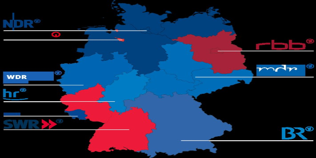 Eine Deutschlandkarte mit in rot und blau hervorgehobenen Bundesländern, die die Ergebnisse der Wahl von 2016 zeigt, einschließlich Textdetails zu Kandidaten und Wahldatum.