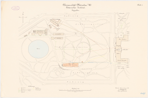 Eine detaillierte Karte der Stadt Berlin, Deutschland, mit der Universität Münster prominent in der Mitte, die ihre Gebäude, Straßen und Annehmlichkeiten hervorhebt.