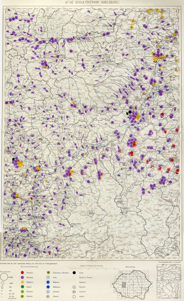 Ein Plakat mit einer Deutschlandkarte, auf der farbige Punkte überall verteilt sind und unten Text mit Bevölkerungsstatistiken.