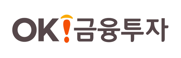 Weißer Hintergrund mit schwarzem und orangefarbenem Logo, das das koreanische Wort "OK" enthält.