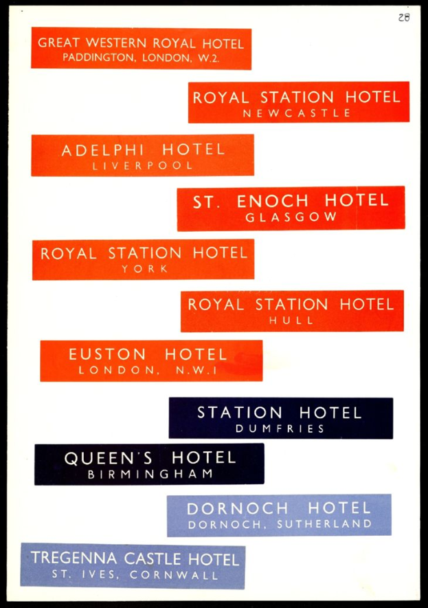 Ein schwarzes Plakat mit verschiedenen Hoteltypen.